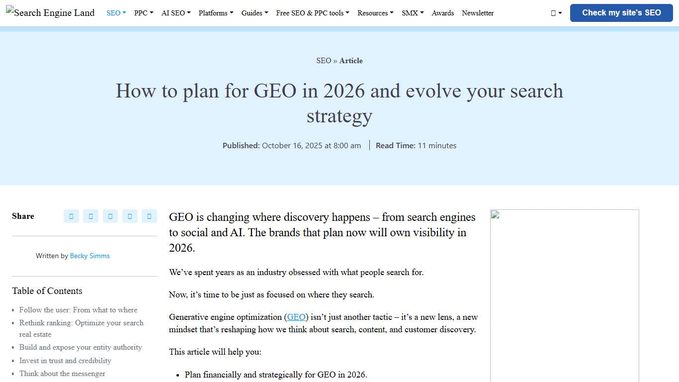 How to plan for GEO in 2026 and evolve your search strategy
